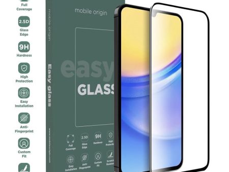 Samsung Galaxy A15 5G Mobile Origin EasyGlass - Skærmbeskyttelse - Gennemsigtig   Sort Kant Hot on Sale