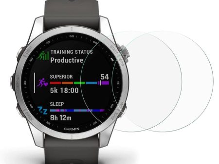 Garmin Fenix 7S Arc Edge Hærdet Glas Skærmbeskyttelse - 2 Pak - Gennemsigtigt For Sale