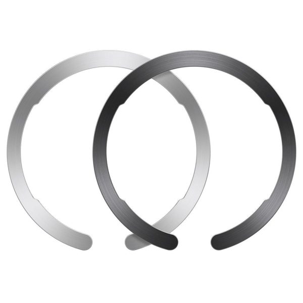 ESR Halolock MagSafe Kompatibel Magnetisk Ring - 2 Pack - Sort   Sølv For Sale