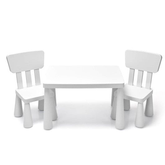 3 Pieces Toddler Multi Activity Play Dining Study Kids Table and Chair Set-White Sale