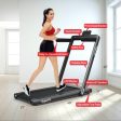 2-in-1 Electric Motorized Folding Treadmill with Dual Display-Black Discount