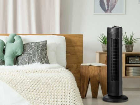 Fantask 35W 28 Inch Quiet Bladeless Oscillating Tower Fan-Black Sale