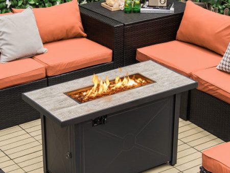 42 Inch 60000 BTU Propane Fire Pit Table with Ceramic Tabletop For Discount