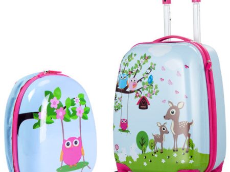 2 Pieces ABS Kids Suitcase Backpack Luggage Set Online Sale