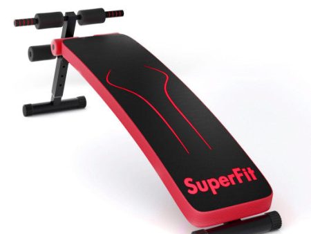 Folding Weight Bench Adjustable Sit-up Board Workout Slant Bench-Red Online