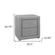 21  Gray Linen Blend Two Drawer Nightstand Cheap