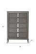 38  Gray Solid Wood Five Drawer Chest Online now