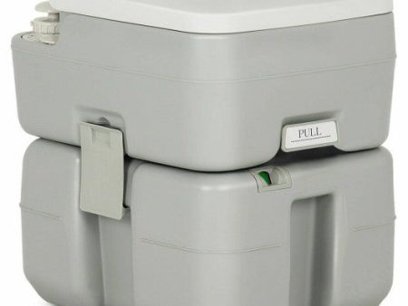 5.3 Gallon Portable Travel Toilet with Piston Pump Flush For Cheap