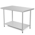 30 x 48 Inch Stainless Steel Table Commercial Kitchen Worktable Supply