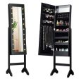 Mirrored Jewelry Cabinet Armoire Organizer w  LED lights-Black Supply