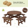 Patio 8 Seat Wood Picnic Dining Seat Bench Set For Sale