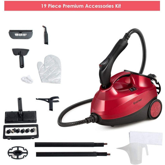 2000W Heavy Duty Multi-purpose Steam Cleaner Mop with Detachable Handheld Unit-Red Hot on Sale