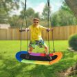 Saucer Tree Swing Surf Kids Outdoor Adjustable Oval Platform Set with Handle-Color For Discount