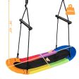 Saucer Tree Swing Surf Kids Outdoor Adjustable Oval Platform Set with Handle-Color For Discount