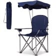 Portable Folding Beach Canopy Chair with Cup Holders-Blue For Discount