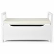 34.5 —15.5 —19.5 Inch Shoe Storage Bench with Cushion Seat for Entryway-White Supply