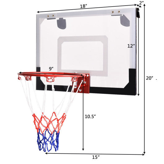 Over-The-Door Mini Basketball Hoop Includes Basketball and 2 Nets Fashion