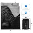 2 Person Waterproof Sleeping Bag with 2 Pillows-Black Hot on Sale