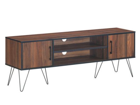 Retro Modern TV Stand with 6 Metal Legs for TVs up to 65 Inch with 2 Cable Holes For Cheap