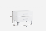 21  White Two Drawers Nightstand Supply