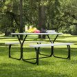 Picnic Table Bench Set for Outdoor Camping -White Hot on Sale