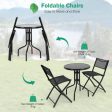 3 Pieces Folding Bistro Table Chairs Set for Indoor and Outdoor Online Sale