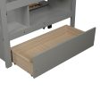 Gray Twin Over Twin Contemporary Bunk Bed With Stairs Discount