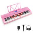 61-Key Electric Piano Keyboard for Beginner-Pink Sale