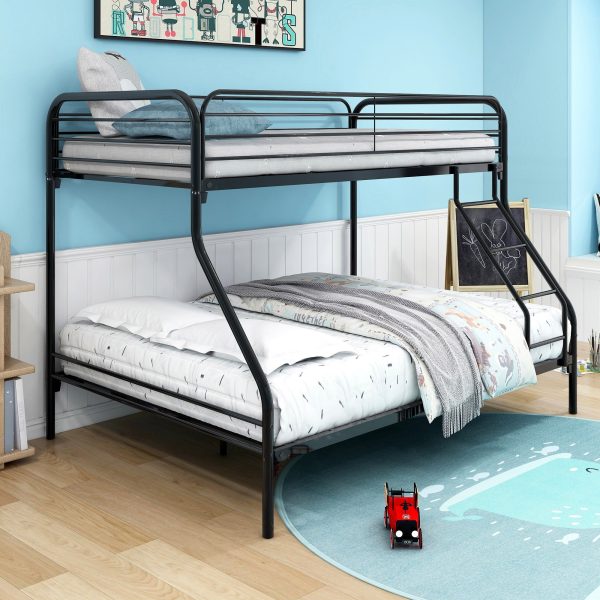 Black Heavy Duty Twin Over Full Metal Bunk Bed Online Sale