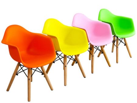 5 Piece Kids Mid-Century Colorful Table Chair Set Online