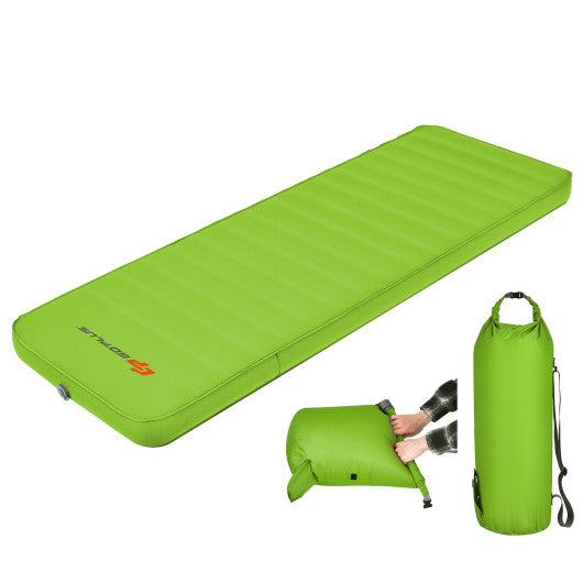 Self Inflating Folding Camping Sleeping Mattress with Carrying Bag-Green For Sale