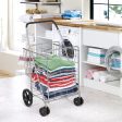 Folding Shopping Cart for Laundry with Swiveling Wheels and Dual Storage Baskets-Sliver on Sale