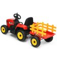 12V Ride on Tractor with 3-Gear-Shift Ground Loader for Kids 3+ Years Old-Red Hot on Sale