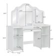 Kids Tri Folding Mirror Makeup Dressing Vanity Table Set-White Online