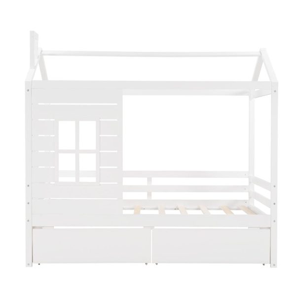 White Wood Twin Four Poster Bed Frame Online