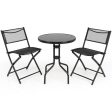 3 Pieces Folding Bistro Table Chairs Set for Indoor and Outdoor Online Sale