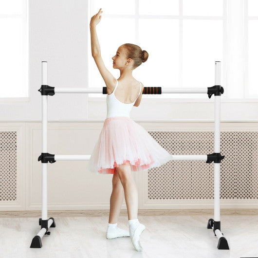 4 Feet Portable Ballet Barre with Adjustable Height-Gray Hot on Sale