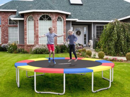 10 Feet Universal Spring Cover Trampoline Replacement Safety Pad-Multicolor For Sale