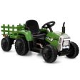 12V Ride on Tractor with 3-Gear-Shift Ground Loader for Kids 3+ Years Old-Dark Green Supply