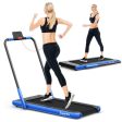 2-in-1 Folding Treadmill with Remote Control and LED Display-Blue on Sale