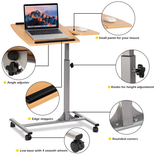 Adjustable Laptop Desk With Stand Holder And Wheels For Sale