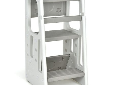 Kids Kitchen Step Stool with Double Safety Rails -Gray Online