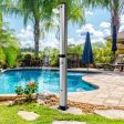 7.2 Feet Solar-Heated Outdoor Shower with Free-Rotating Shower Head-Silver Online Sale