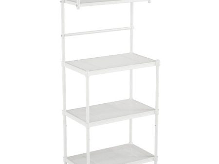 4-Tier Kitchen Storage Baker Microwave Oven Rack Shelves-White Cheap