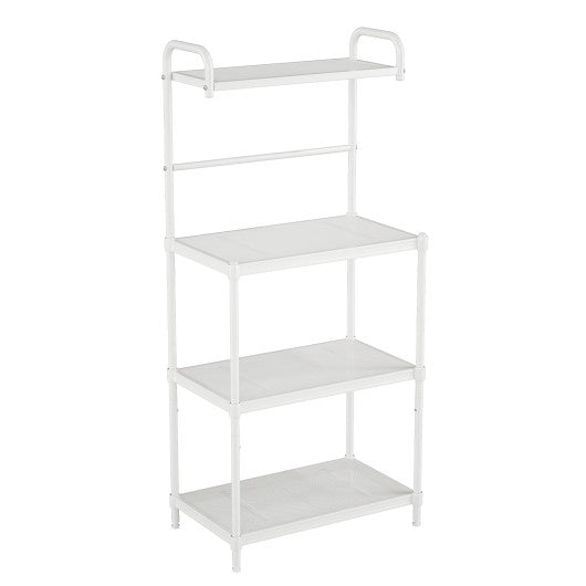 4-Tier Kitchen Storage Baker Microwave Oven Rack Shelves-White Cheap