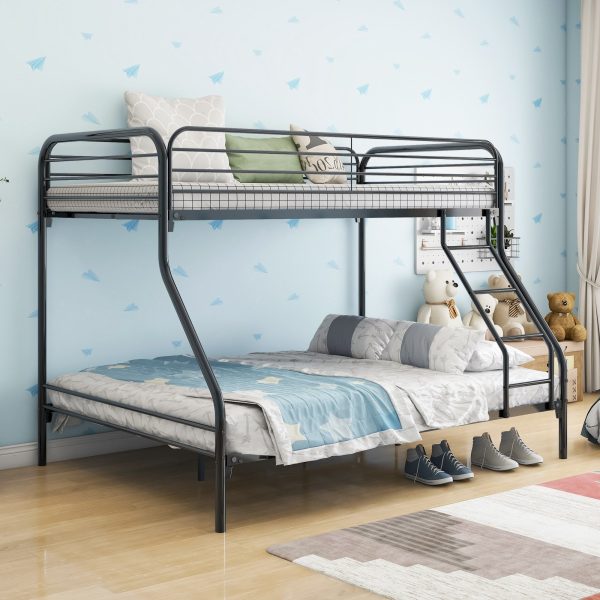 Black Heavy Duty Twin Over Full Metal Bunk Bed Online Sale