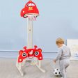 3-in-1 Basketball Hoop for Kids Adjustable Height Playset with Balls-Red Online Hot Sale