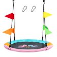 40 Inch Flying Saucer Tree Swing with Hanging Straps Monkey-Pink Discount