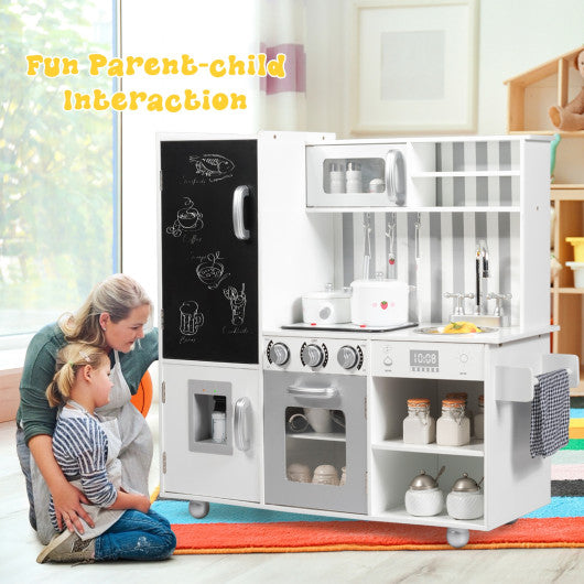 Wooden Pretend Play Kitchen Sets with Simulated Sound Cheap