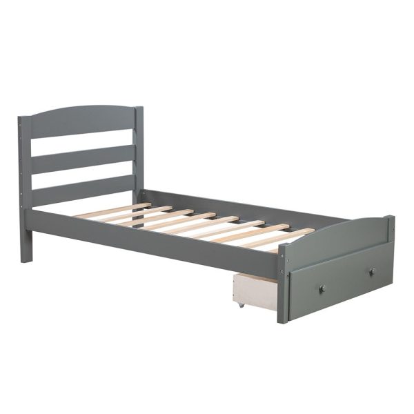 Gray Wood Twin Bed Frame Online Hot Sale